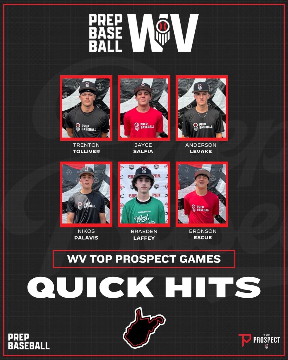 PrepBaseballWV's tweet photo. 𝗪𝗩 𝗧𝗼𝗽 𝗣𝗿𝗼𝘀𝗽𝗲𝗰𝘁 𝗚𝗮𝗺𝗲𝘀: 𝗤𝘂𝗶𝗰𝗸 𝗛𝗶𝘁𝘀 🌟 

+ Big tools. New faces. 

+ Our full report on the event's top performers from the West Virginia Top Prospect Games. 

+ 6️⃣ players mentioned, within. 👇 

🔗: https://t.co/l6eUGENipE

@BronsonEscue28 | @braedenlaffey | @Nikos_2525 | @TTolliver2028 | @DanCevette
