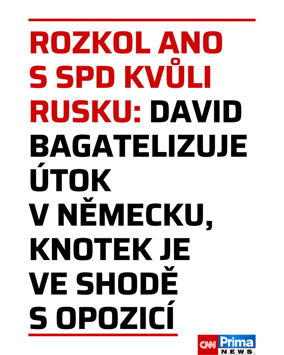 CNNPrima's tweet photo. Diskuse o útoku na východoněmeckém letišti v Lipsku vyvolala koaliční rozpor v bruselském speciálu CNN Prima NEWS. Zatímco europoslanec Ondřej Knotek (ANO) jednoznačně řekl, že česká vláda musí stát na straně Německa, které z útoku obvinilo Rusko, europoslanec Ivan David (SPD) závěry německého vyšetřování opakovaně bagatelizoval. Rovněž začal spekulovat o podezřelém načasování, za což si vysloužil kritiku i posměch od zástupců opozičních stran. Více informací najdete ZDE: https://t.co/qAilaDYjzE