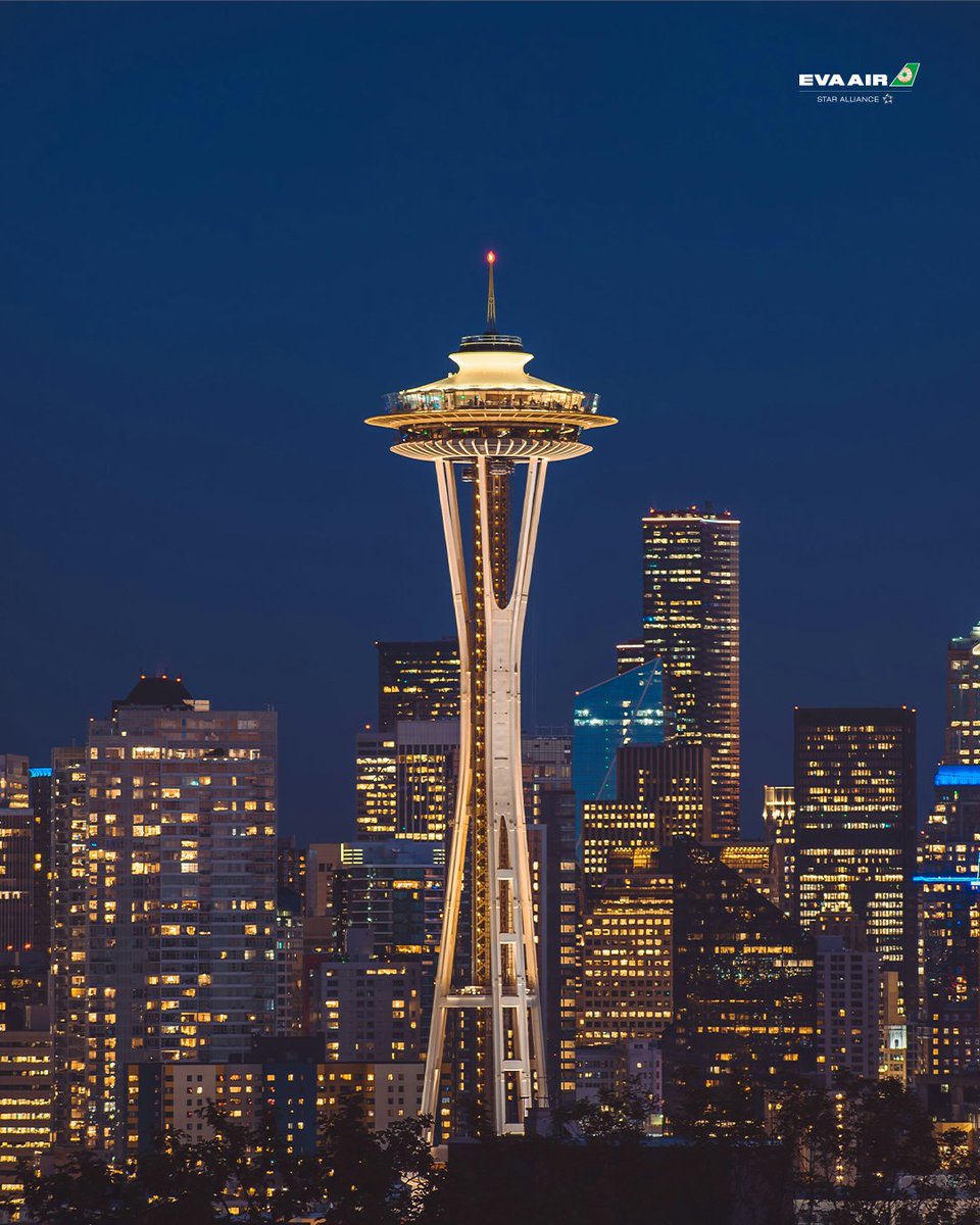 EVAAirUS's tweet photo. No trip to Seattle is complete without the Space Needle. 💚
Standing 605 feet tall, it's been a Seattle icon since 1962.

Follow EVA Air for more travel inspiration. ✈️

#EVAAir #FlyWithEVA #Seattle #SpaceNeedle https://t.co/37saUwdt8X