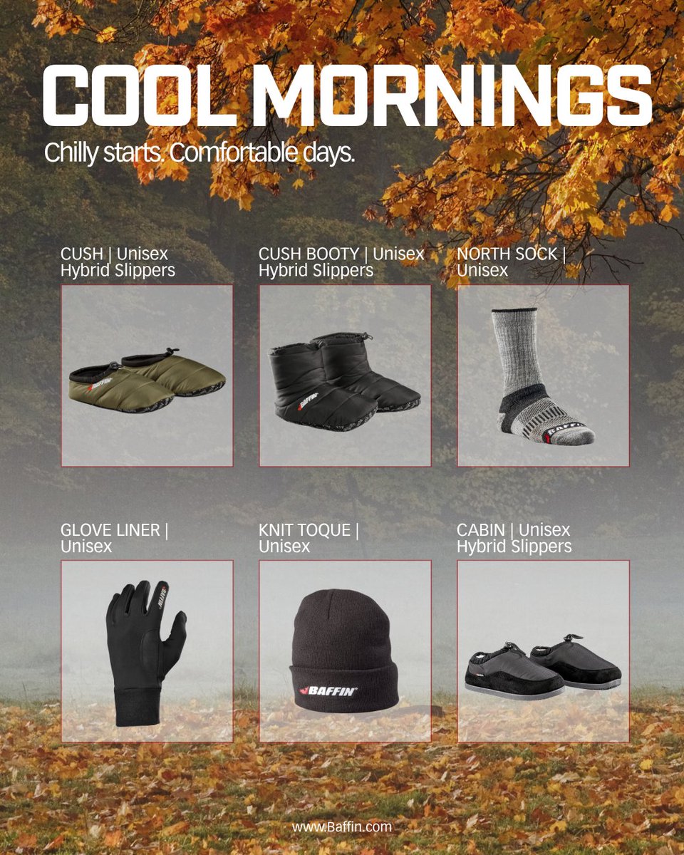 baffinworldwide's tweet photo. Your Fall forecast is in. ππ§οΈ
Wet trails. Leaf-covered paths. Cooler days.
Whatever the weather brings, step into Fall ready with #Baffin footwear and apparel. https://t.co/WePQBSU9Co