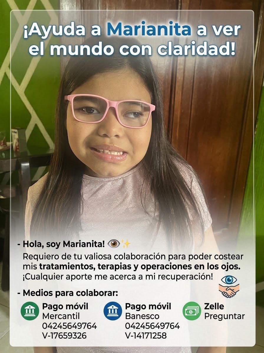 mariani87784922's tweet photo. Hola! presento un diagnóstico de estrabismo,condición que afecta de forma severa mi salud visual y dificulta directamente actividades esenciales de mi vida cotidiana, como leer y escribir con fluidez.el médico especialista ha indicado una cirugía para corregir AYÚDAME  A LOGRARLO https://t.co/IWeyje9EqP