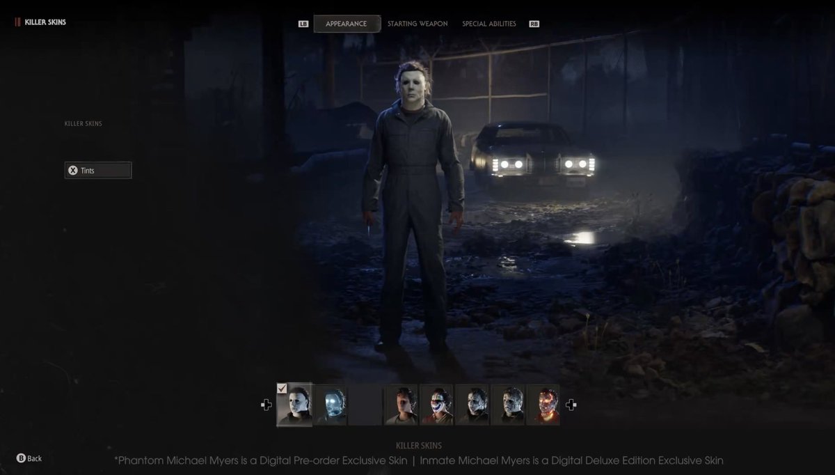 HalloweenVerse's tweet photo. 🔪 A look at some of the Michael Myers skins in Halloween: The Game!

1978 Michael, Inmate Michael, Phantom Michael, Scorched Michael, Clown Michael, Stitched Michael and Samhain Michael. 🎃 https://t.co/6Sw49hdWB1