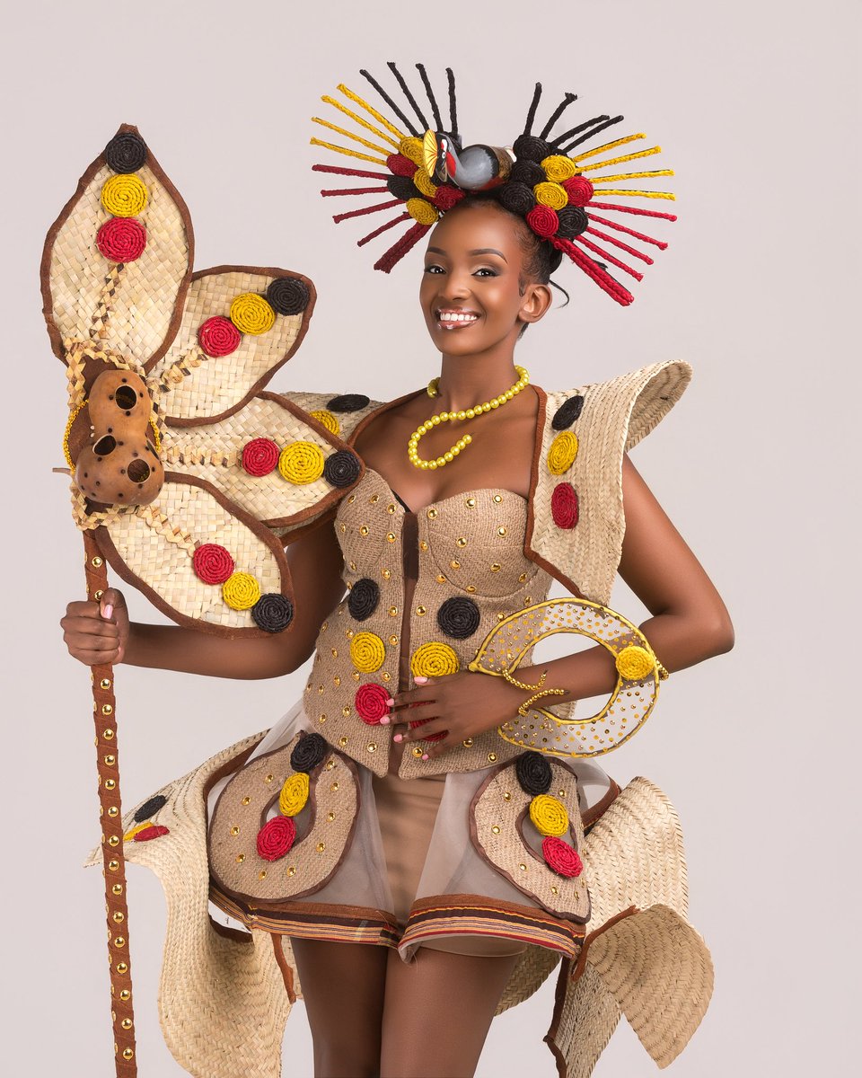 MuhozaElle's tweet photo. My national costume is a celebration of Uganda’s rich heritage, creativity and unity, bringing traditional craftsmanship into a bold contemporary expression.

The black, yellow and red proudly carry the colors of our national flag, while the woven textures honor Uganda’s tradition of working with natural materials. The striking circular patterns represent unity and the beautiful diversity of our communities, each different, yet belonging to one nation.

At the heart of the headpiece stands the Grey Crowned Crane, Uganda’s national bird, a powerful symbol of the country I am honored to represent.

More than a costume, this is a story of identity, heritage, craftsmanship and national pride. From the Pearl of Africa to the Miss World stage, I wear Uganda with pride.

#MissWorld2026 #MissWorldUganda #NationalCostume #Uganda #PearlOfAfrica #UgandanCulture #MuhozaTriviaElle #BeautyWithAPurpose #ForAllWomenAndGirls
