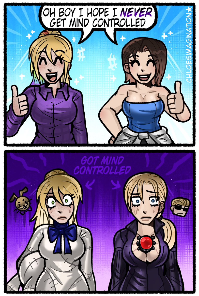 ChloeImagine's tweet photo. I think resident evil Jill and FNAF Vanessa would get along.. https://t.co/0V8jkknnEl