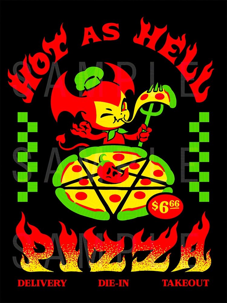 clovercomplex's tweet photo. 🔥Hot as Hell Pizza🔥 Demon Imp T-Shirt

Made a limited run of these designs https://t.co/bYfIi9BvAC