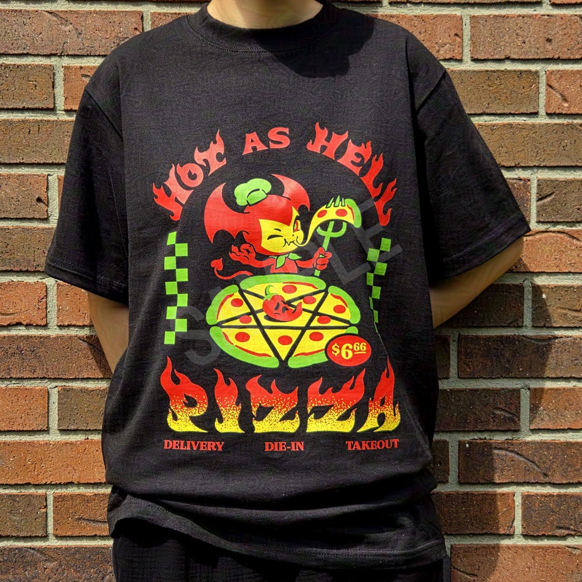 clovercomplex's tweet photo. 🔥Hot as Hell Pizza🔥 Demon Imp T-Shirt

Made a limited run of these designs https://t.co/bYfIi9BvAC