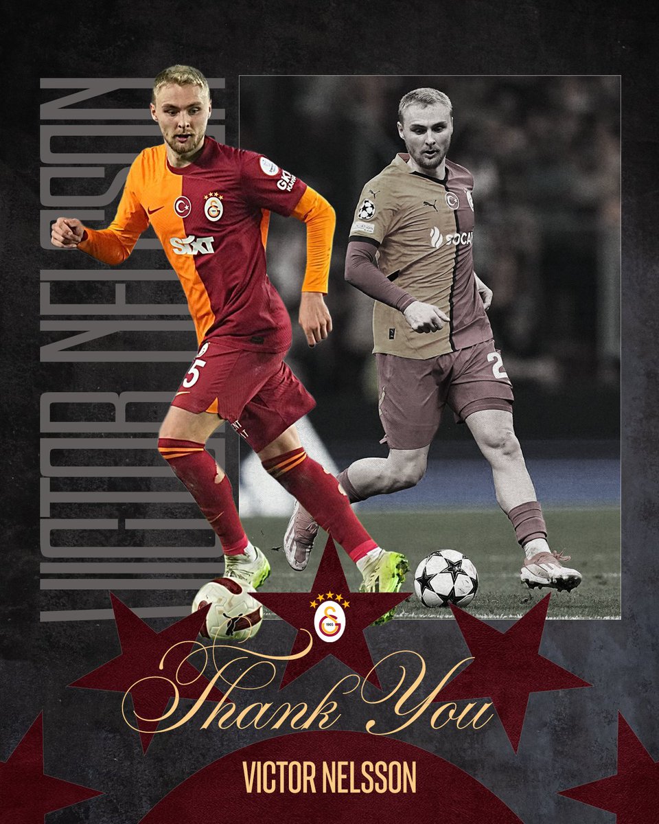 GalatasaraySK's tweet photo. Galatasaray'a verdiğin emek ve katkılar için teşekkürler Victor Nelsson! 💛❤️

Kariyerindeki yeni yolculuğunda başarılar! https://t.co/zoUXn4OkSt