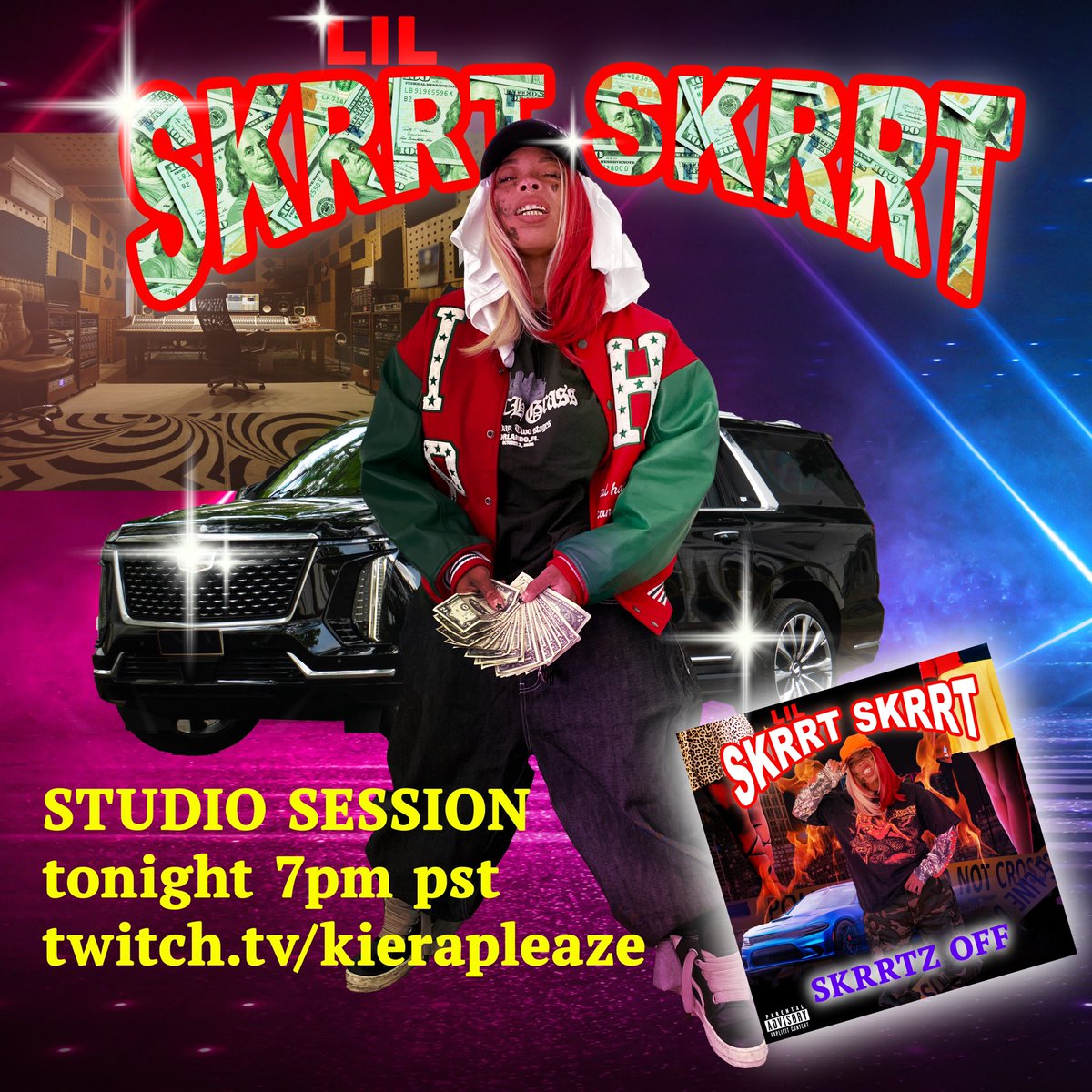 Kieraplease's tweet photo. TAP IN 🎙️😎 tonight my alter ego lil skrrt skrrt makes an appearance on stream lmao https://t.co/S9rbgJcGRP