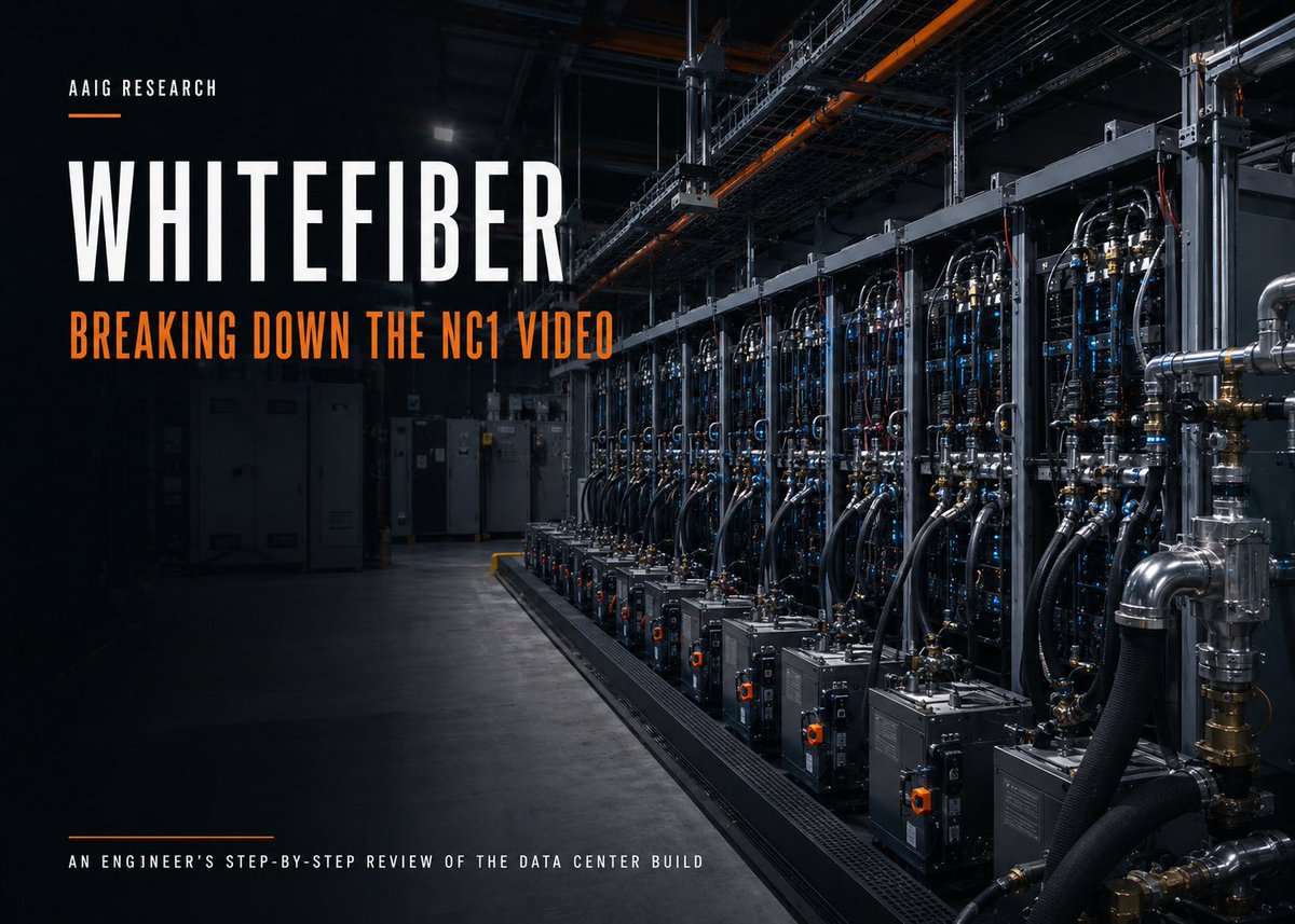 MarkosAAIG's tweet photo. WhiteFiber: two new AAIG deep dives are now live.

We have followed (and invested) in the neocloud and AI infrastructure market for some time, including companies such as $NBIS and $IREN , but also across the stack with Celestica. That wider perspective that we have and continue to strenghten made this call valuable beyond $WYFI itself: management’s commentary also gave us a clearer view of where customer demand is moving and how the broader market is developing.

01 | MANAGEMENT CALL + STRATEGIC ANALYSIS

17 pages of our complete WhiteFiber management-call write-up, combined with our analysis of management’s commentary and the company’s positioning.

We cover WhiteFiber’s capital strategy, the Token Factory, its growing partner model, Project Redwood and how these different parts could fit together over the longer term.

02 | INSIDE NC1: AN DC ENGINEER’S REVIEW

WhiteFiber also recently released new footage from NC1.

Our data center engineer reviewed the video step by step, examining what the footage reveals about the liquid-cooling system, power infrastructure, rack deployment and overall progress of the build.

So all angles✍️

Both articles are now available to AAIG members. Link in bio!