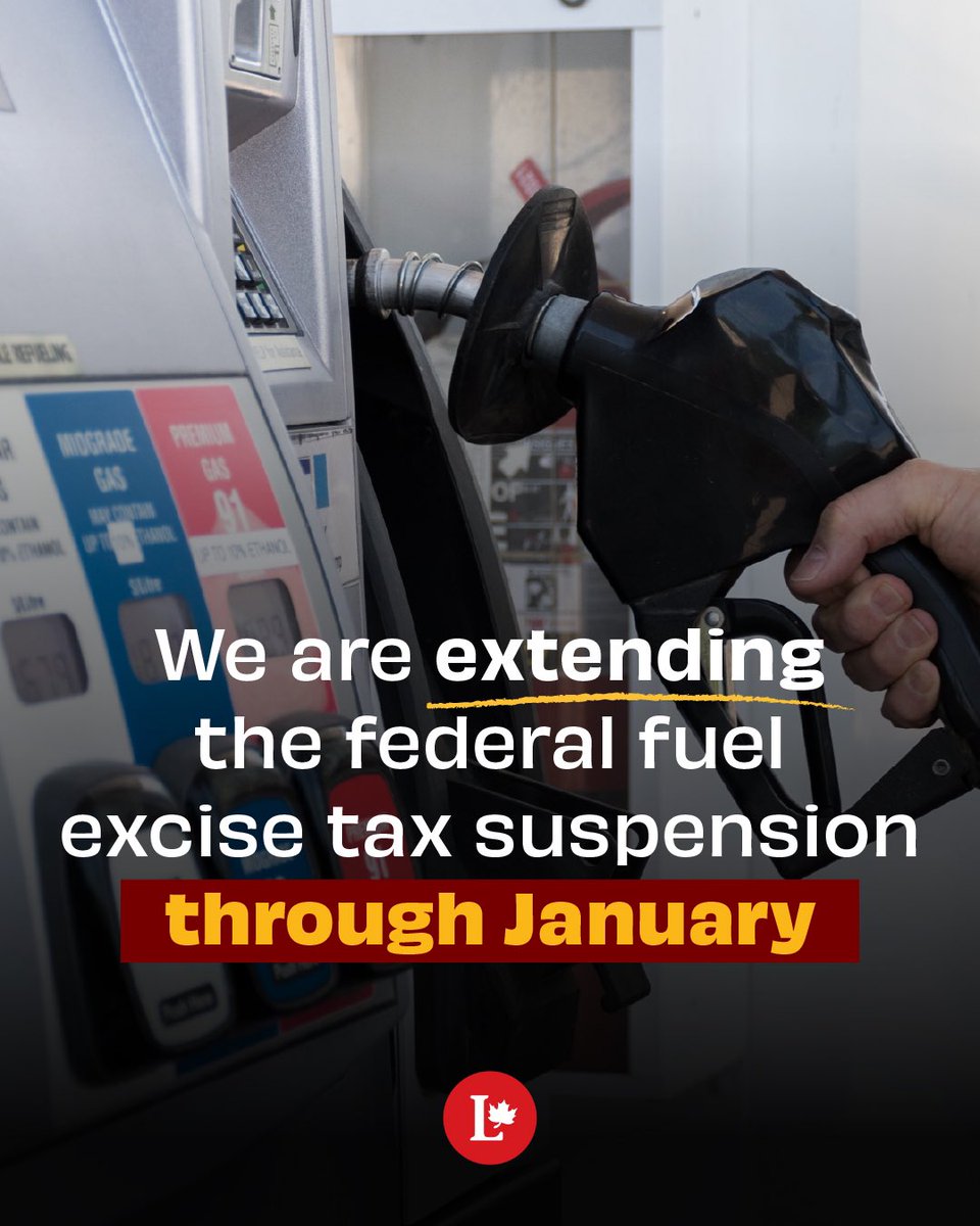 MarcMillerVM's tweet photo. We’re building a stronger, more affordable Canada.
In April, we cut the tax at the pump, putting 10 cents back in Canadians’ pockets for every litre of gas.

And today, we’re making sure those savings continue, by extending this gas tax cut. https://t.co/t6CWu5AJRm