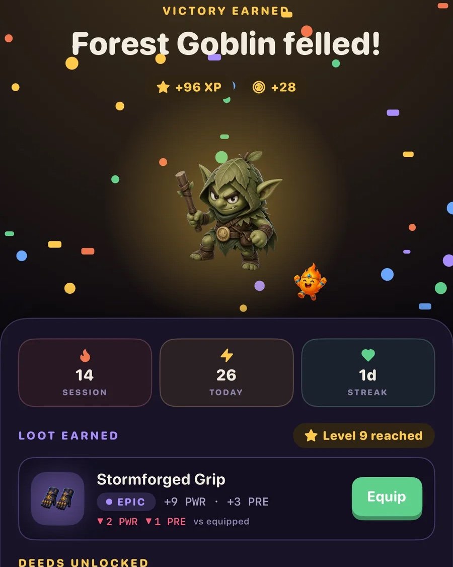 pushuprpg's tweet photo. I did 14 reps to fell a Forest Goblin.

It dropped Epic gloves.

They were worse than the pair I already had.

Perfect. It’s officially an RPG.

No tap-to-progress. No idle timers. Real reps, real damage, real loot—and occasionally, a very real inventory disappointment. https://t.co/GvrEbVXbD9