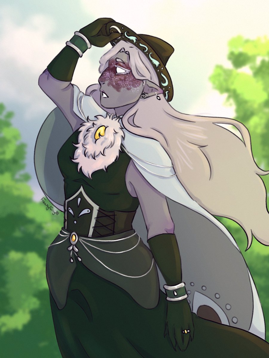 _Freakyfairy_'s tweet photo. A drawing of my friends DND oc 

Oc belongs to the wonderful @ plague.arts.13 on instagram  who let me draw them to cure my art block lol. Go show their characters some love :) 

#dndcharacter #procreate #art #procreateart #illustration https://t.co/7j3nETICXi