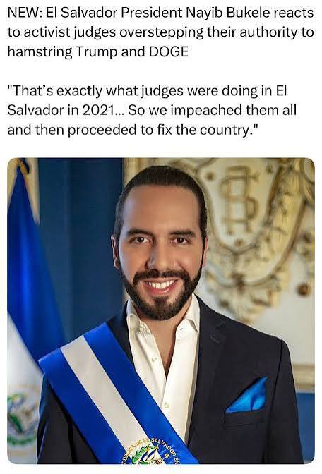 HankishTwitZone's tweet photo. @RYboating Dear @realDonaldTrump and @AGToddBlanche, when will we start impeaching and removing these diabolically corrupt judges like @nayibbukele did in El Salvador? https://t.co/1WBVhGiy7h