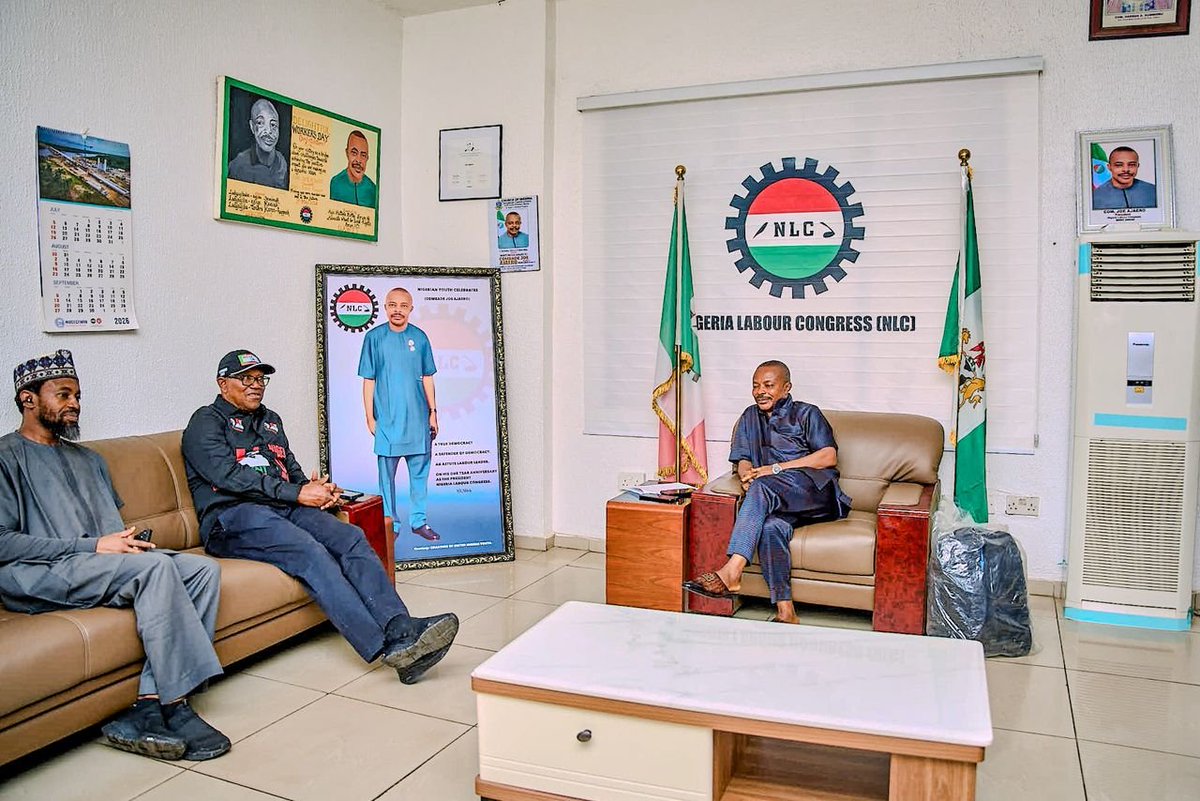 PeterObi's tweet photo. MY VISIT TO THE NIGERIA LABOUR CONGRESS 

Today, I visited the headquarters of the Nigeria Labour Congress (NLC) in Abuja to condole with the leadership, led by its President, Comrade Joe Ajaero, over the painful loss of the NLC General Secretary, Comrade Emmanuel Ugboaja, Esq.

The news of Comrade Emmanuel’s passing came to me as a rude shock. He was a good friend, a gentleman, and a principled advocate for the rights, dignity, and welfare of Nigerian workers.

His commitment to the labour movement and his unwavering belief in the cause of workers made him a remarkable man. He lived a life of service, and his contributions to the labour movement will remain part of his enduring legacy.

I am consoled by the knowledge that Comrade Emmanuel lived an exemplary life and dedicated himself to a cause greater than himself. His legacy of service, courage, and commitment will continue to inspire the younger generation.

At this difficult moment, my thoughts and prayers are with his family, colleagues, friends, the entire NLC family, and all who had the privilege of knowing him.

May God Almighty grant his family the strength and fortitude to bear this painful loss, and may He grant Comrade Emmanuel eternal rest. -PO