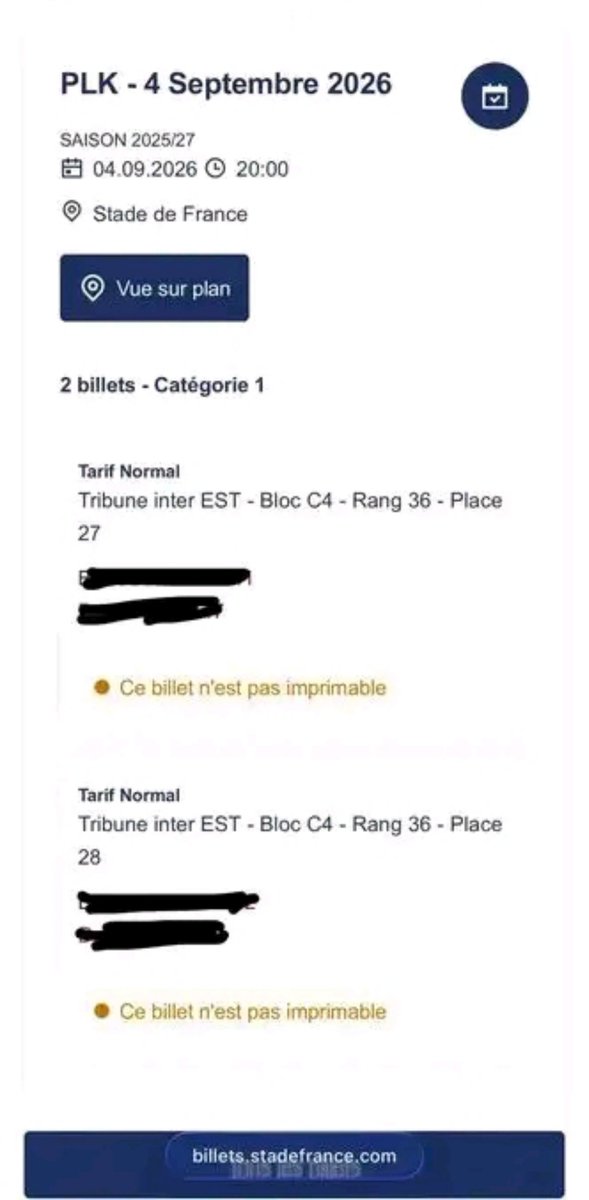 QuangMaxime's tweet photo. Bonjour √√√
Je vends 3 places 🪗 urgent 🚨 Pour le Concert de PLK 🔥💯 
Au Stade De France Ce 4 Sept📍 
Cat 1 prix 90e/En Fosse prix 65e
Contacter moi en privé si vous cherchez 🪗 #ConcertTickets #StadeDeFrance @StadeFrance 
@PLK75 @60SecondesPLK #Vends #Place #PLK #Paris https://t.co/SYiqBP7ZOs