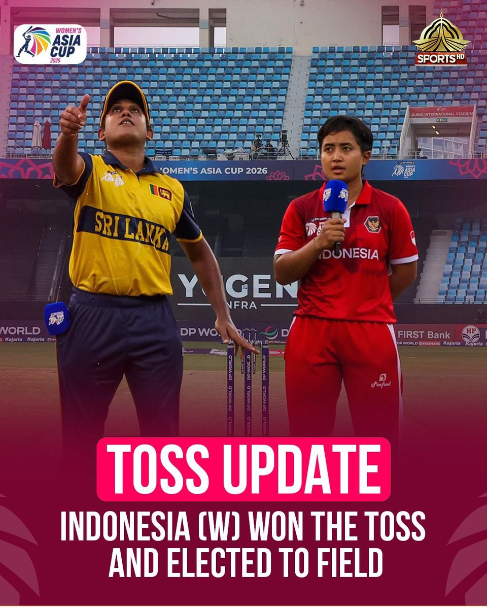 PTVSp0rts's tweet photo. Indonesia 🇮🇩 Women's team chose to bowl first after winning the toss. Can they surprise the competitive Sri Lanka women's side?
#WomensAsiaCup2026 #SLWvINDW #PTVSports https://t.co/UCCosS2XEL