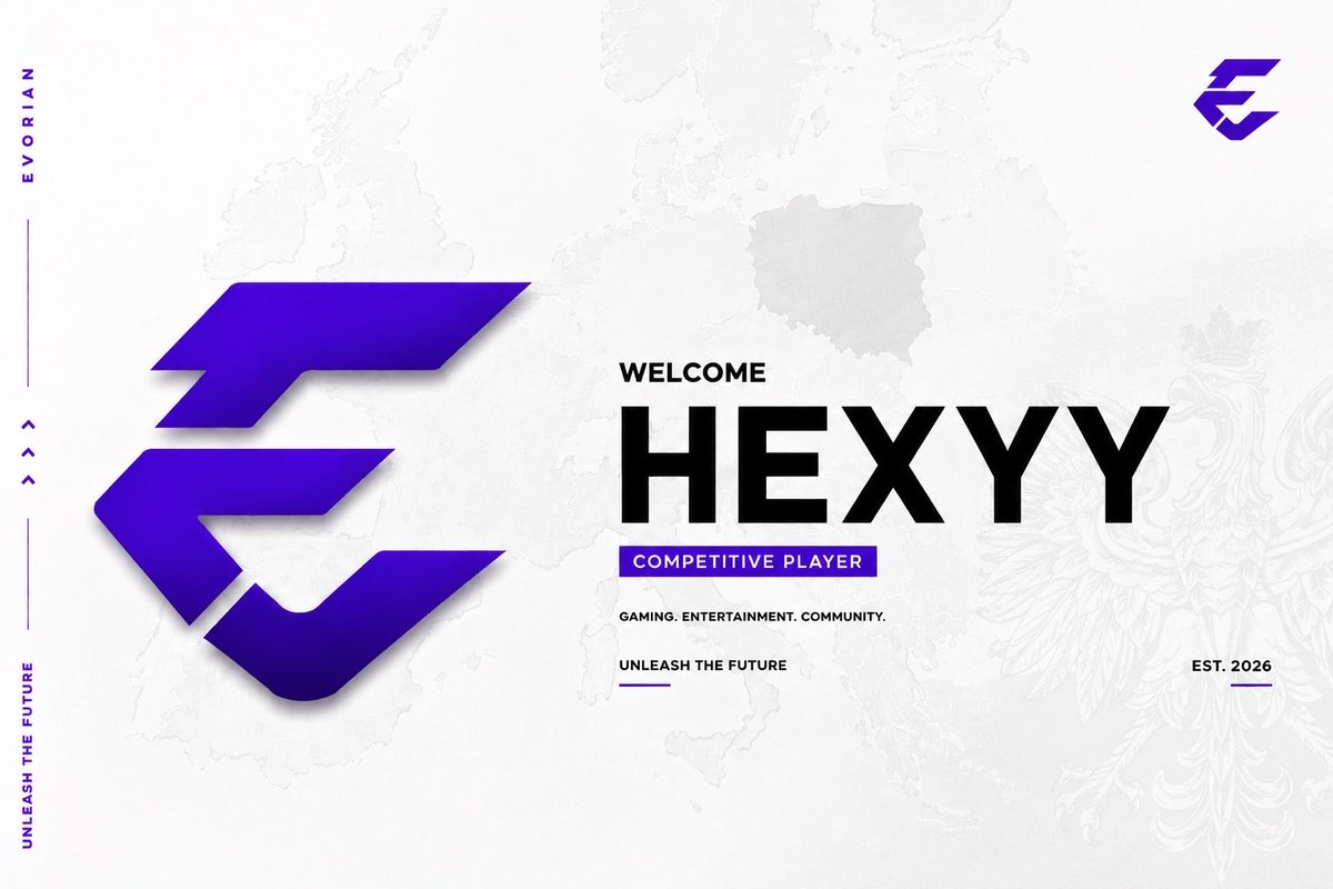 EvorianGG's tweet photo. WELCOME TO EVORIAN, HEXYY. 💜

A new chapter begins.
We’re proud to welcome Hexyy as a Fortnite competitive player to the EVORIAN family.

The journey starts now.
New team. New vision. Same ambition.

Welcome to the family, @zzHexy 
This is only the beginning. 🟣 #welcome #evoriangg #competitive #esports