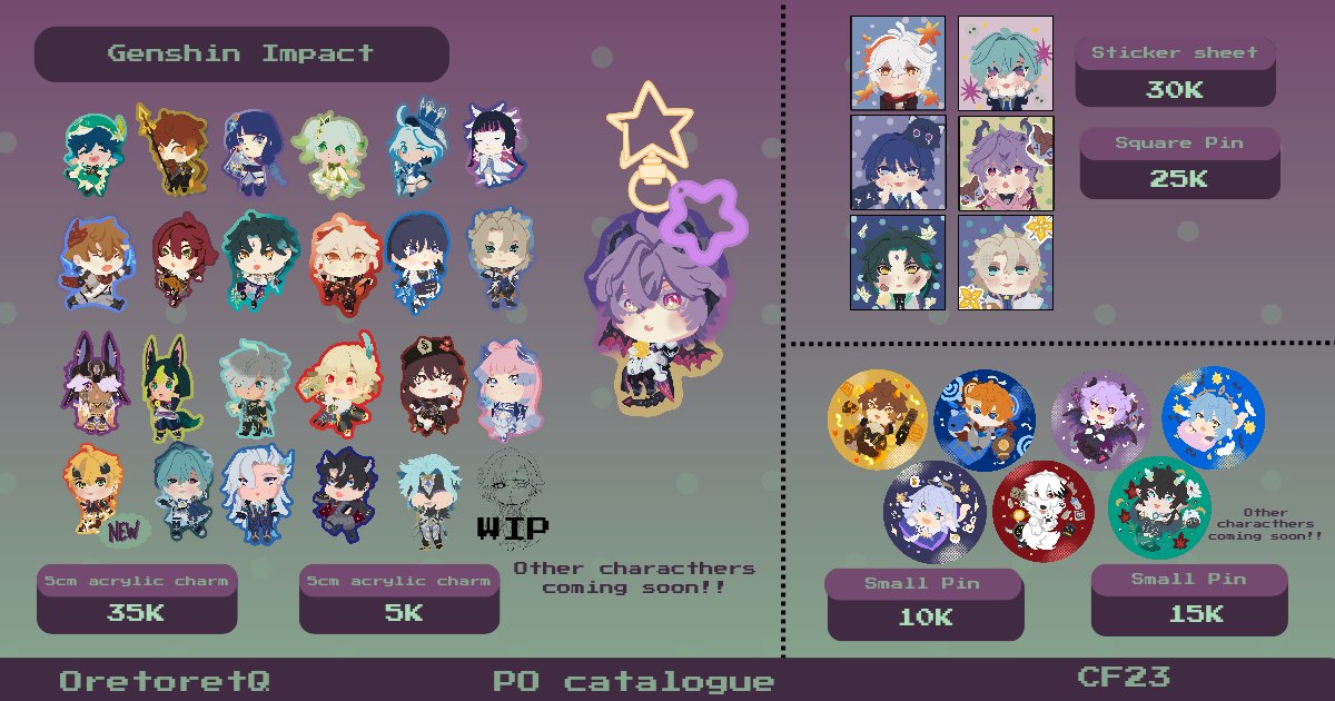 oretoretq's tweet photo. 🔁+♥️ will be much appreciated!!
 #CF23 PO catalogue &amp; giveaway 🍀

🗓️PO Period : ~12 August
📍Both Days
💌Pickup &amp; Mail Order
🧾 On QRT!
🍀 Giveaway details in the thread!
🫂 Content: Genshin Impact, zenless zone zero, hannibal, heated rivalry, green yuri, Resident Evil, etc! https://t.co/3aAmcWlm5k