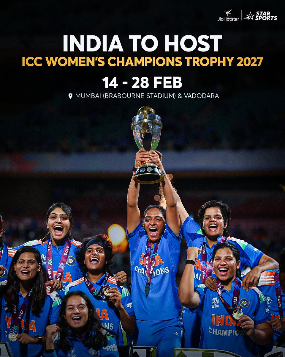 StarSportsTamil's tweet photo. Alert!! 🚨🚨🚨

முதல் ICC Women's Champions Trophy India-வில் நடக்கப்போகுது!🥳🎉

 #ChampionsTrophy https://t.co/tNB8D3KDyA