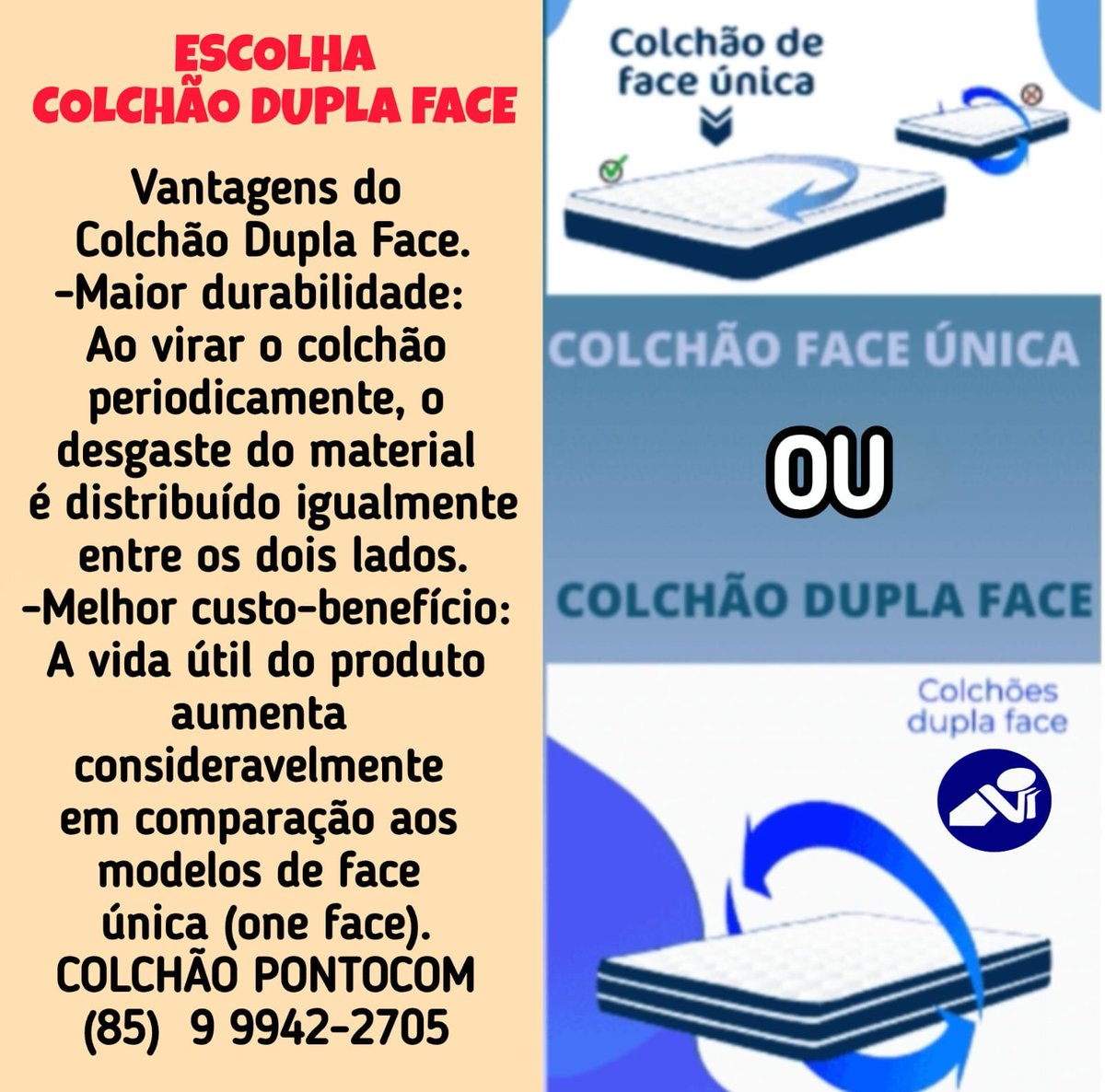 ColchaoP69099's tweet photo. Na  COLCHÃO PONTOCOM você encontra colchões de molas ensacadas e espuma com uso nos dois lados para que seja efetuado o rodízio de forma correta e seu produto tenha uma maior durabilidade. 

📲📲📲 Ligue e solicite o seu orçamento 85 99942-2705 

#colchãodequalidade #molaspocket https://t.co/qbUqUSQaLD