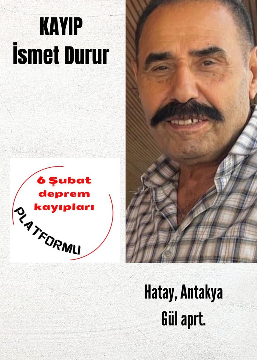 6subatkayiplari's tweet photo. 📢 81 İLİMİZE ÇAĞRIMIZDIR!

Burası benim evim 😔 annemi 3 günü canlı çıkarttığımız ev zemin kata .5 katlı binanın altında 😔😔 ve annem babamın ev yıkılmadan cıkıtgı söylüyor lütfen 

6 Şubat 2023’te Hatay’da bulunan veya gönüllü görev yapan herkese sesleniyoruz:

Lütfen kayıplarımızın fotoğraflarına dikkatle bakın. 🙏🏻
Elinizde o günlere ait fotoğraf, video veya herhangi bir bilgi varsa bizimle paylaşın. Küçücük bir ayrıntı bile bir aileye cevap olabilir.

#6ŞubatKayıplarıNerede