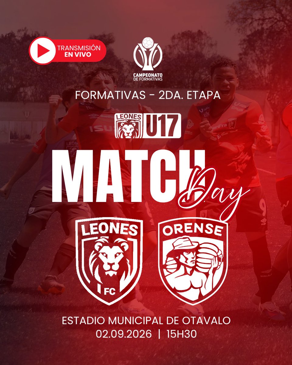 LeonesFC_Ec's tweet photo. Día de partido. ⚽️🔥
#FormativasLFC #LeonesFC #JuntosVamosPorMás #VamosLeones🦁 https://t.co/FT52wyCWsb