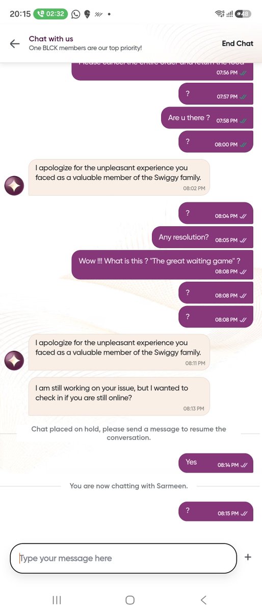VipulKol's tweet photo. @SwiggyCares @Swiggy https://t.co/qjchGh3fX2
