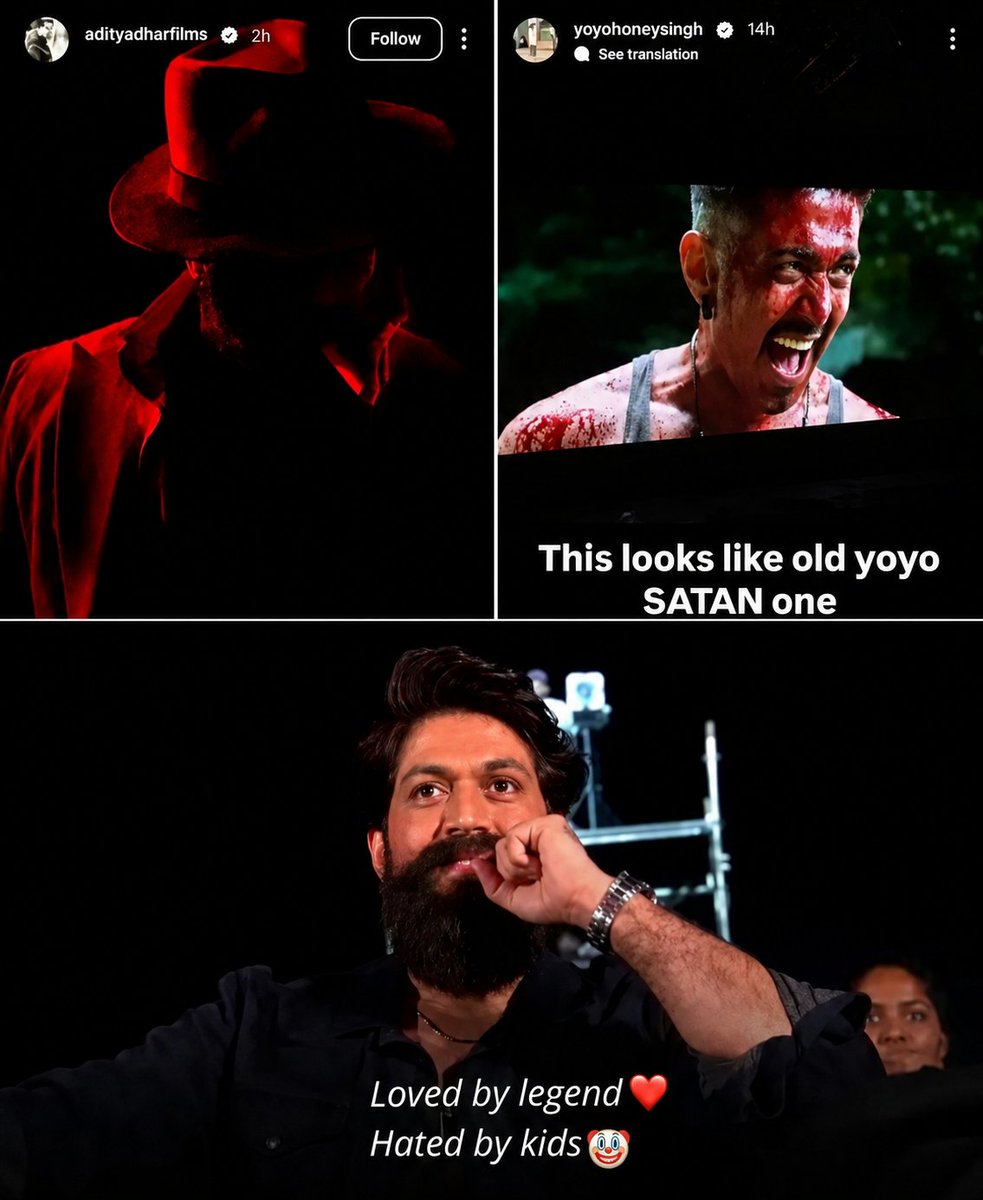 TheNameIsVajra's tweet photo. Appreciated by legends ☠️
Who will cares the kid🤡

When a filmmaker like @AdityaDharFilms and singer @yoyohoneysingh stands with Toxic and Yash,it hits different!

Your words and support mean a lot to the entire #Toxic team and every #Yash fan. https://t.co/0E5ZgN75HB