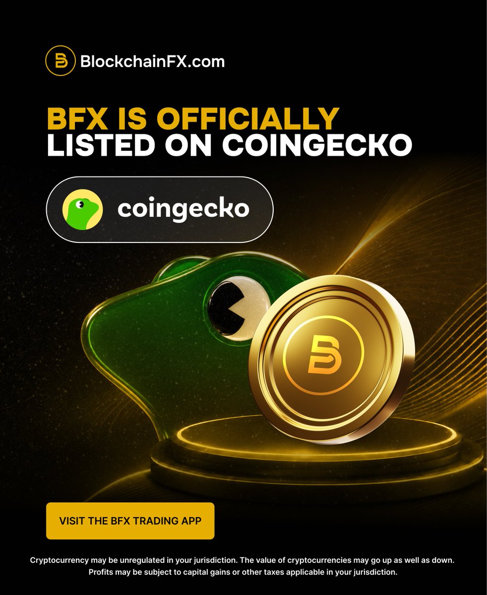 BlockchainFXcom's tweet photo. 💣$BFX is officially listed on CoinGecko, one of the most trusted names in crypto.

With 11M+ monthly visitors, CoinGecko puts BlockchainFX in front of a massive global audience of traders.

Let's go 🚀

https://t.co/4VbqYYOpnw https://t.co/66WfA4NJja