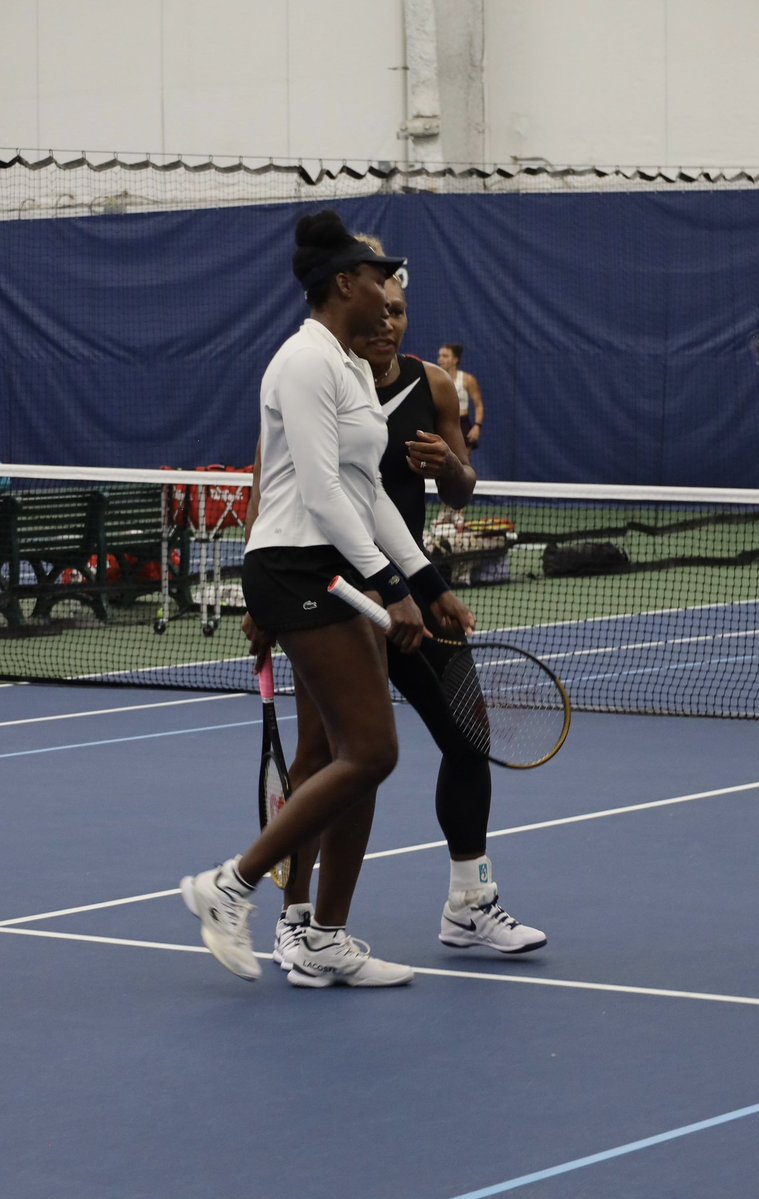serenawilliams's tweet photo. And we’re back @Venuseswilliams https://t.co/5iRfCkNY5a