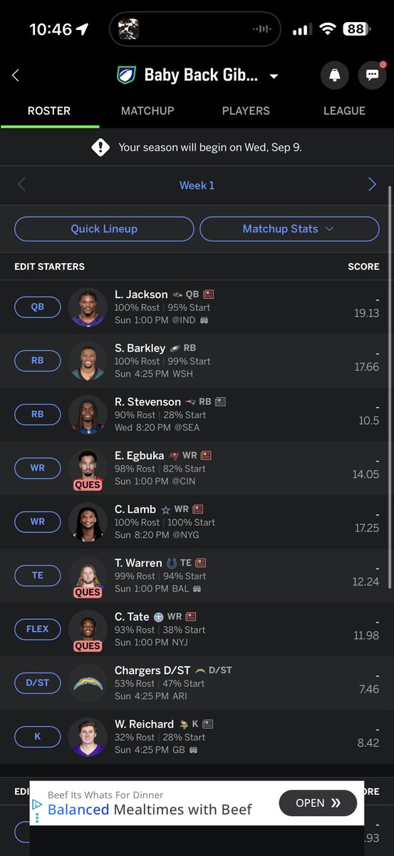 gingerdesiigner's tweet photo. @thejoeholkashow @thejoeholkashow How do you feel about this team i think the only weak spot is rb2… https://t.co/swMupSZB5T