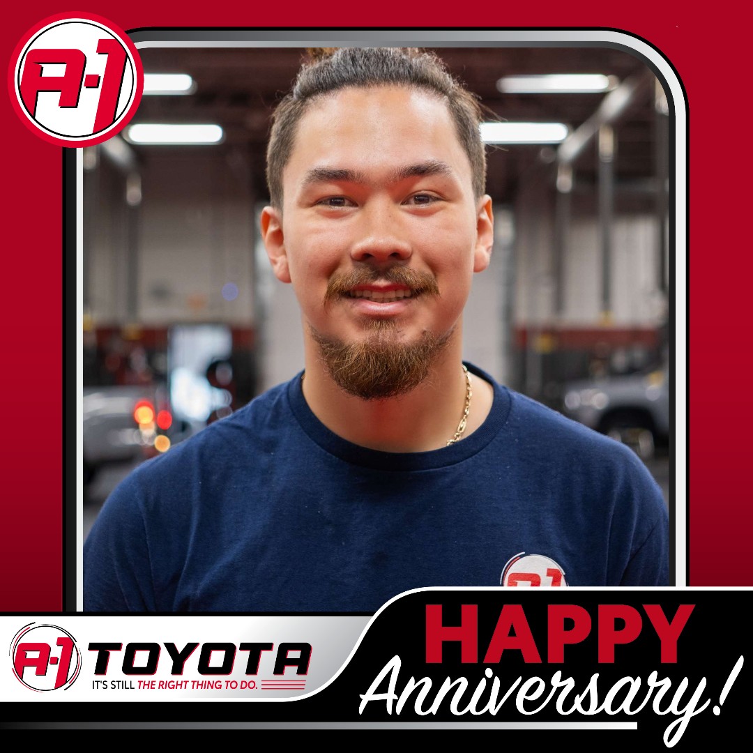 A1Toyota's tweet photo. One year down and a lot to be proud of. Congratulations to Viateur Miles Hwang on your first anniversary with A-1 Toyota 🔧🎉 We’re glad to have you as part of the service team. https://t.co/qqaZLgtHEH