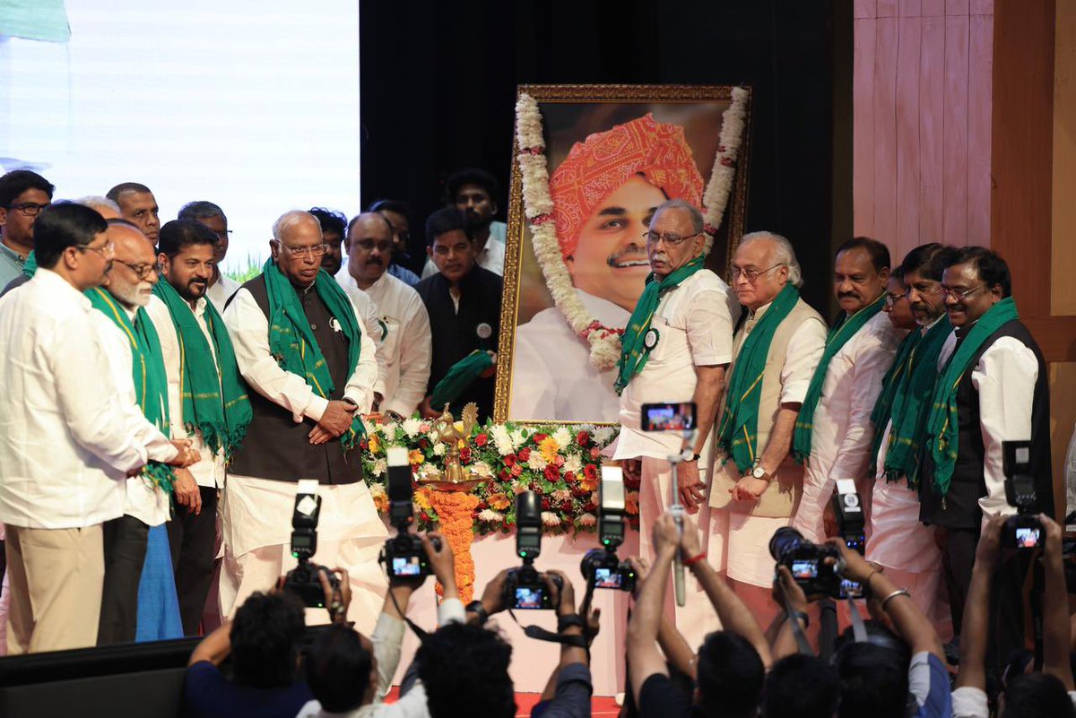 kharge's tweet photo. Dr Rajasekhara Reddy Ji believed that the purpose of government was to give ordinary people dignity, security and opportunity. Then when he got power, he did not forget what he strove for. He brought healthcare within the reach of poor families through Aarogyasri, built homes for poor families through Indiramma Indlu, worked to give land to the landless, and gave free electricity to farmers while ensuring that farm loan relief reached thousands of families.

Now with profound happiness, I wish to pay tributes to the iconic Dr. M. S. Swaminathan. Dr. Swaminathan transformed Indian agriculture, but his vision went way beyond producing more food.

I had the privilege of knowing Dr. Swaminathan personally for many years. I first came to know him when I was a minister in Karnataka. We invited him to speak to students and faculty as a chief guest for programmes at the University of Agricultural Sciences in Bangalore. I had the opportunity to interact with him on several occasions.

I knew him as a great scientist, and later as a nominated Member of Parliament in the Rajya Sabha (2007 to 2013), but what stayed with me was his commitment to science and his belief that scientific knowledge must ultimately improve the lives of ordinary people.