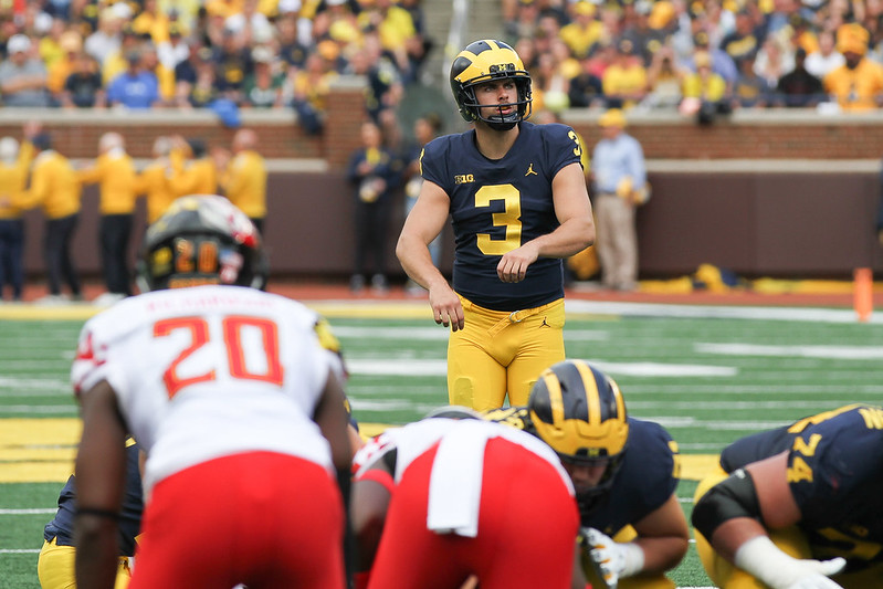 EUPhoto44's tweet photo. There are 3 days until Michigan Football. 

@QuinnNordin - K - 2016-2020

• 246 career points - 12th Michigan History
• 42 made field goals - 6th Michigan History
• 14 FGs from 40+ yards - 2nd Michigan History
• 4 FGs from 50+ yards - 2nd Michigan History
• 57-yard career long - 2nd Michigan History
• All-Big Ten Honorable Mention
• Lou Groza Award semifinalist