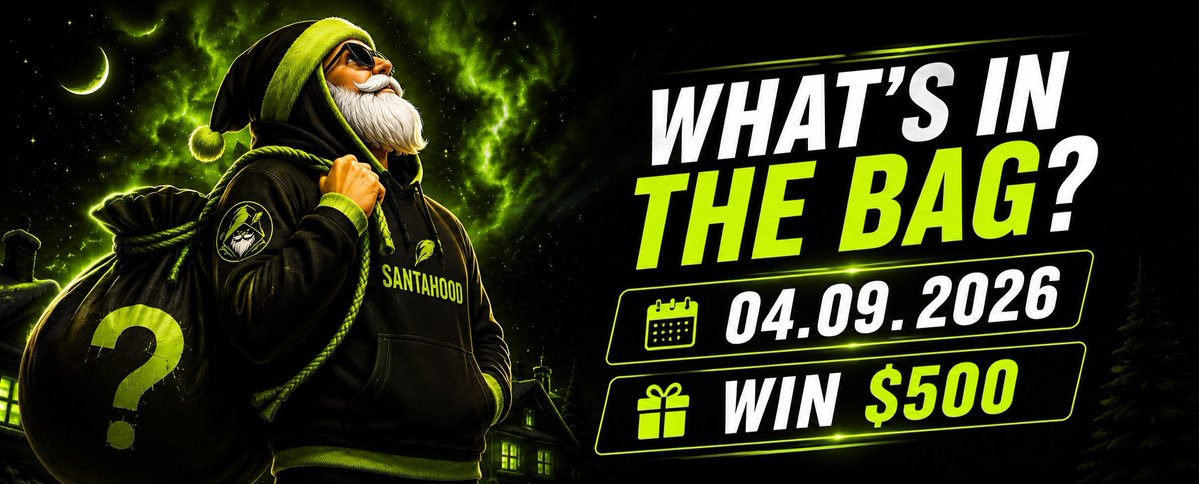 Santahoodcoin's tweet photo. WHAT’S THE BIG NEWS ON 04.09.2026? ���

Drop your guess below. 👇

🎁 Correct answer wins $500!

One guess. One winner.

04.09.2026 🎄🔥 https://t.co/UbCnwjTEzw