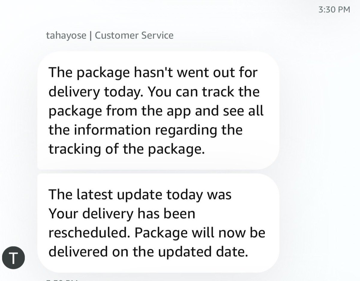 aabbhi_c's tweet photo. @AmazonHelp How do you explain these lies. From “driver is near ur house” to “hasn’t gone for delivery” and won’t be. Absolutely pathetic. What a colossal waste of time! @AmazonAE @amazon https://t.co/EAZasJ7bWG