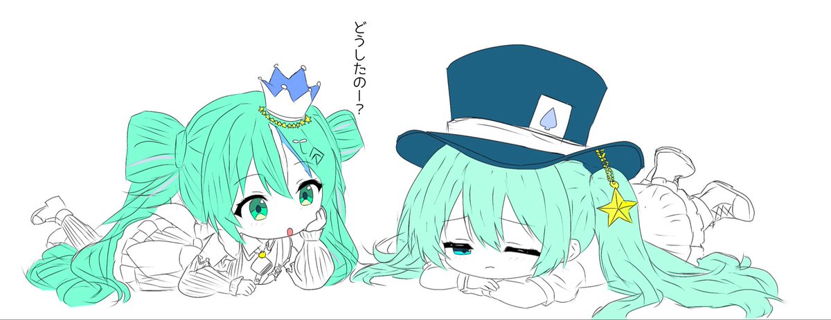 kakeYY8239's tweet photo. 前に没にしたローミクちゃん＆初代ちゃん....（かなり雑）　来年マジミラでインビテーション来てくれないかな....会いたい https://t.co/EkSwZxvwpO