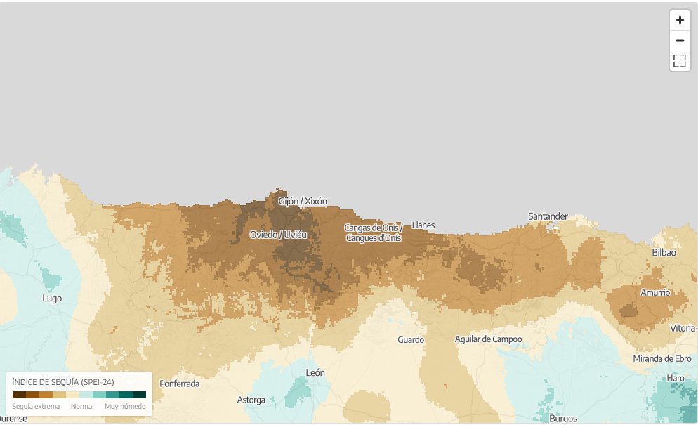 noegax's tweet photo. ¡Al loro con esto....!
El centro de Asturies en situación de sequía extrema. El resto sequía severa. https://t.co/rAqwyG4yK6