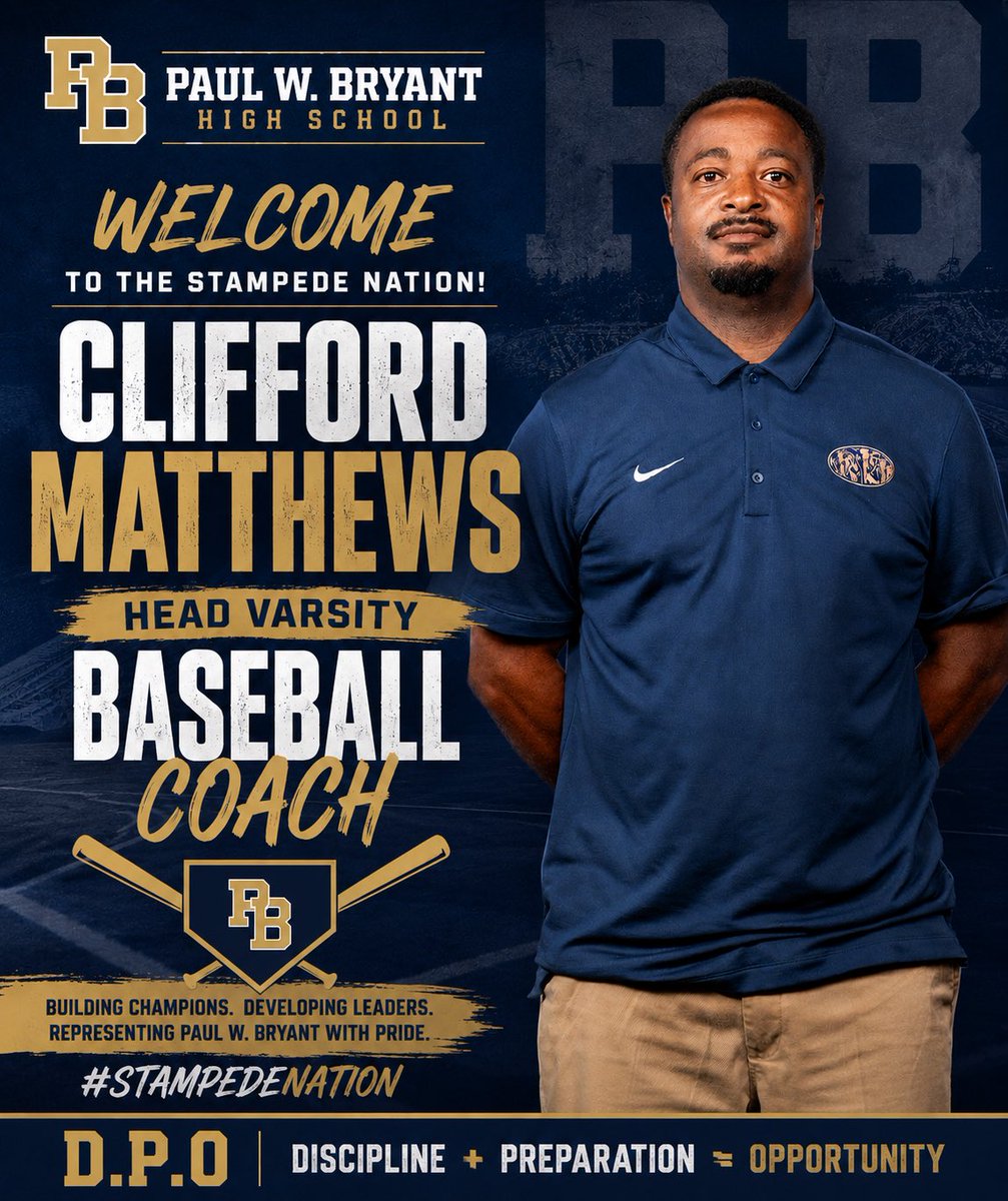 pwbbaseball's tweet photo. Welcome to Stampede Baseball Coach Matthews! 🐘 https://t.co/1PvT5ni3mY