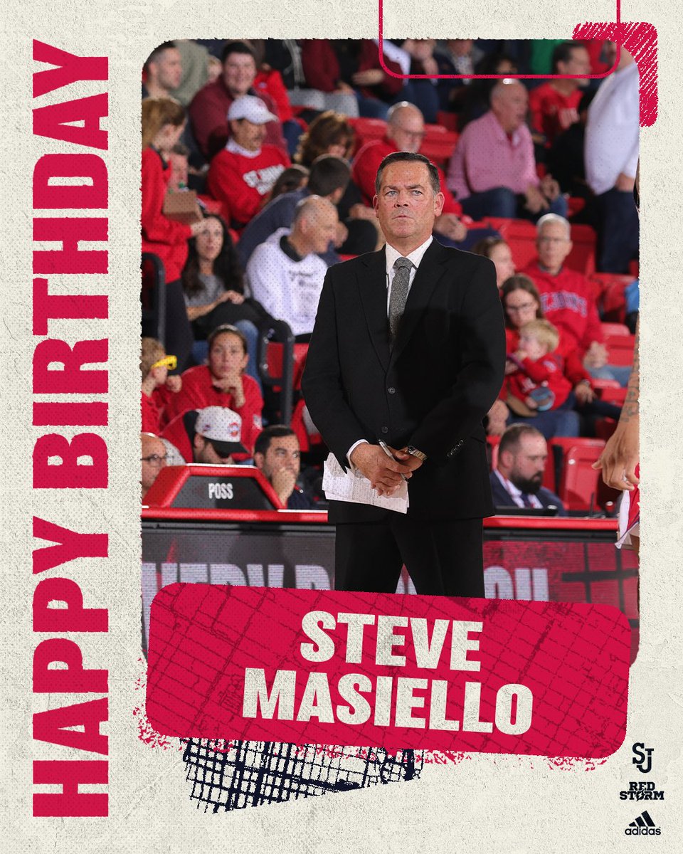 StJohnsBBall's tweet photo. Join us in wishing a happy birthday to  Associate Head Coach @steve_masiello! 🥳🎂 https://t.co/cURqkqAchR
