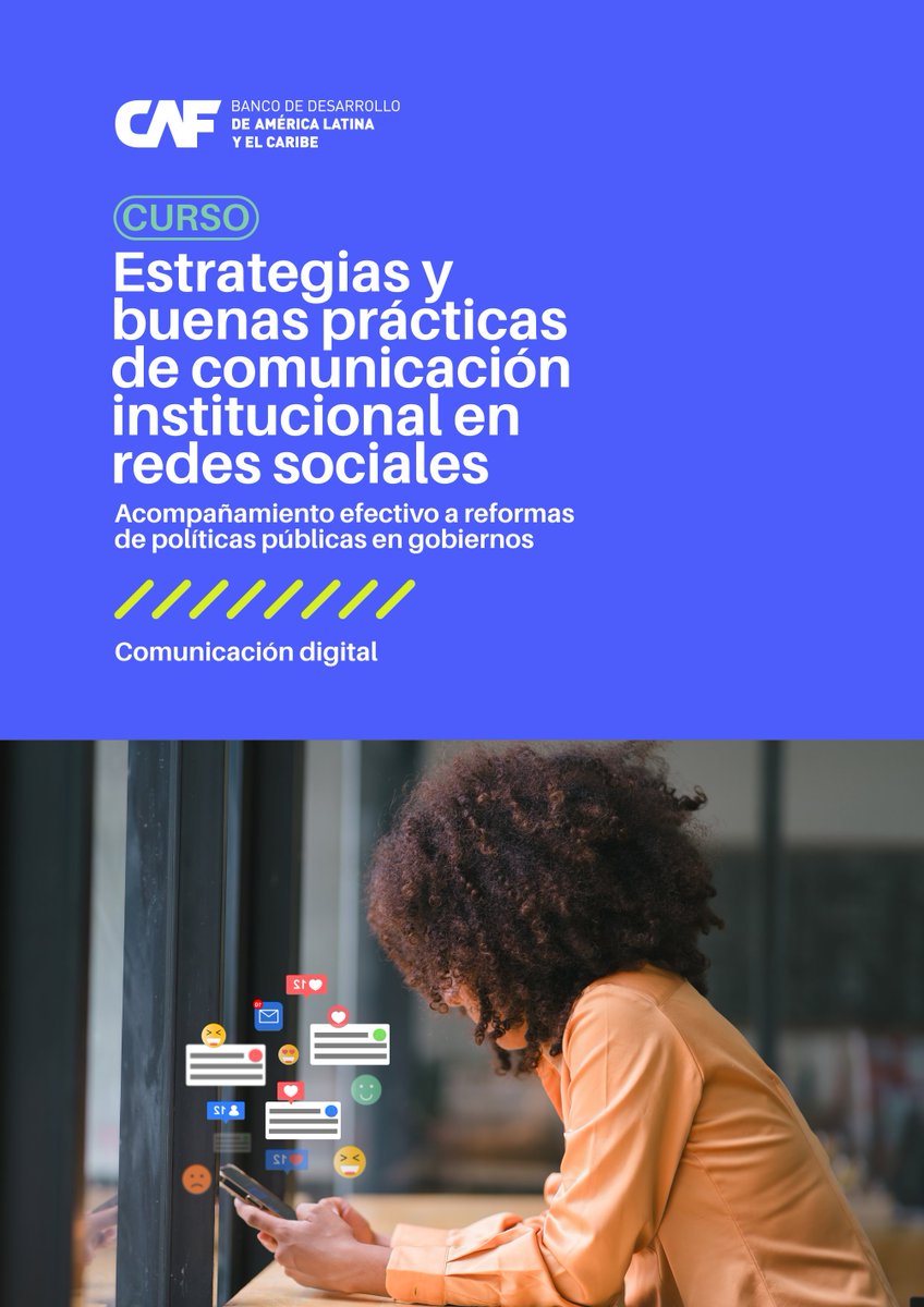 AgendaCAF's tweet photo. #AprendeConCAF | Estrategias de comunicación institucional en redes sociales.

Fortalece tus habilidades para comunicar políticas públicas de forma estratégica, crear contenidos efectivos, gestionar comunidades y aprovechar las métricas y la inteligencia artificial.

📚 Inscríbete aquí: https://t.co/vWNT8KVYhG
