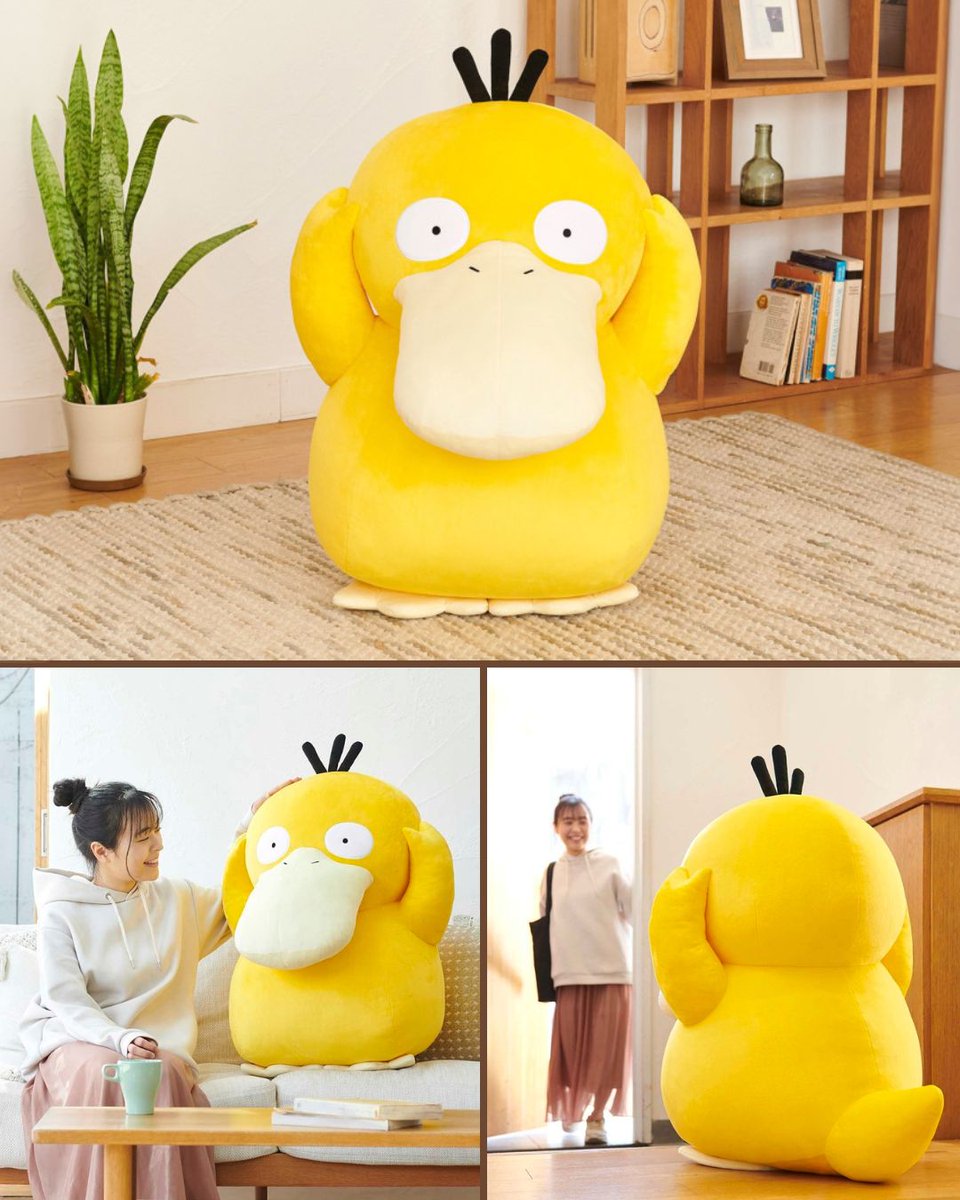 mecchaJP's tweet photo. POV: Life-size Psyduck is your new roommate. 💛 “Who’s paying the rent?” 👀
 
#Pokemon #Psyduck #Cute https://t.co/nacTA6SFSH