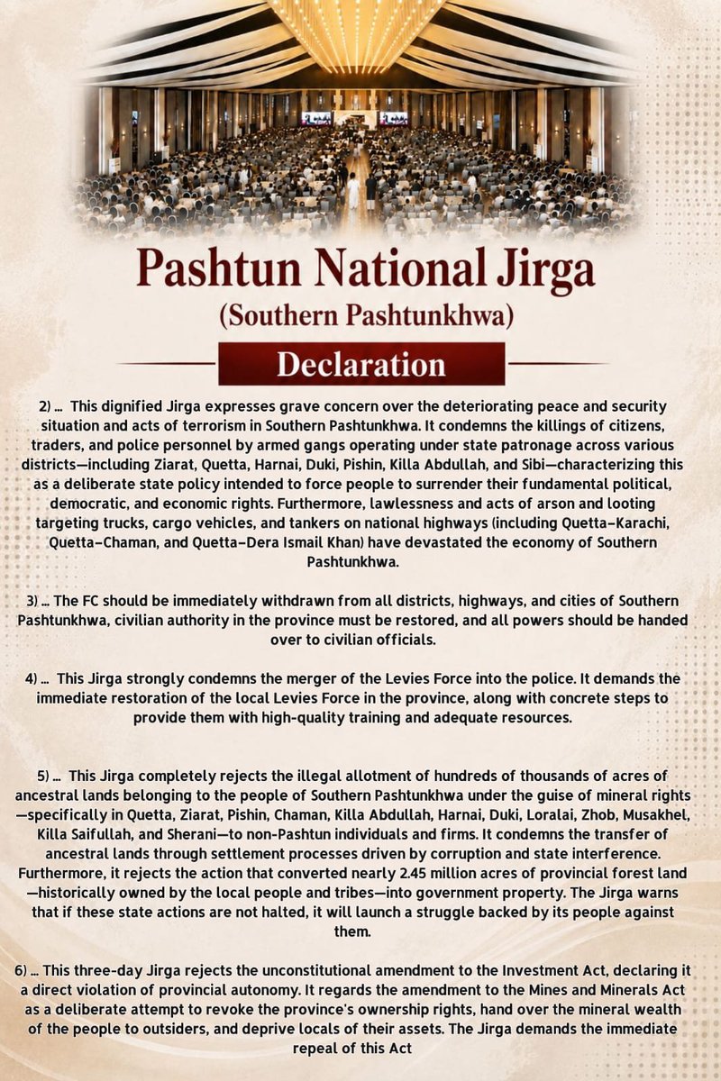 MKAchakzaiPKMAP's tweet photo. Pashtun National Jirga (Southern Pashtunkhwa) Declaration https://t.co/Ffgkt0owuq