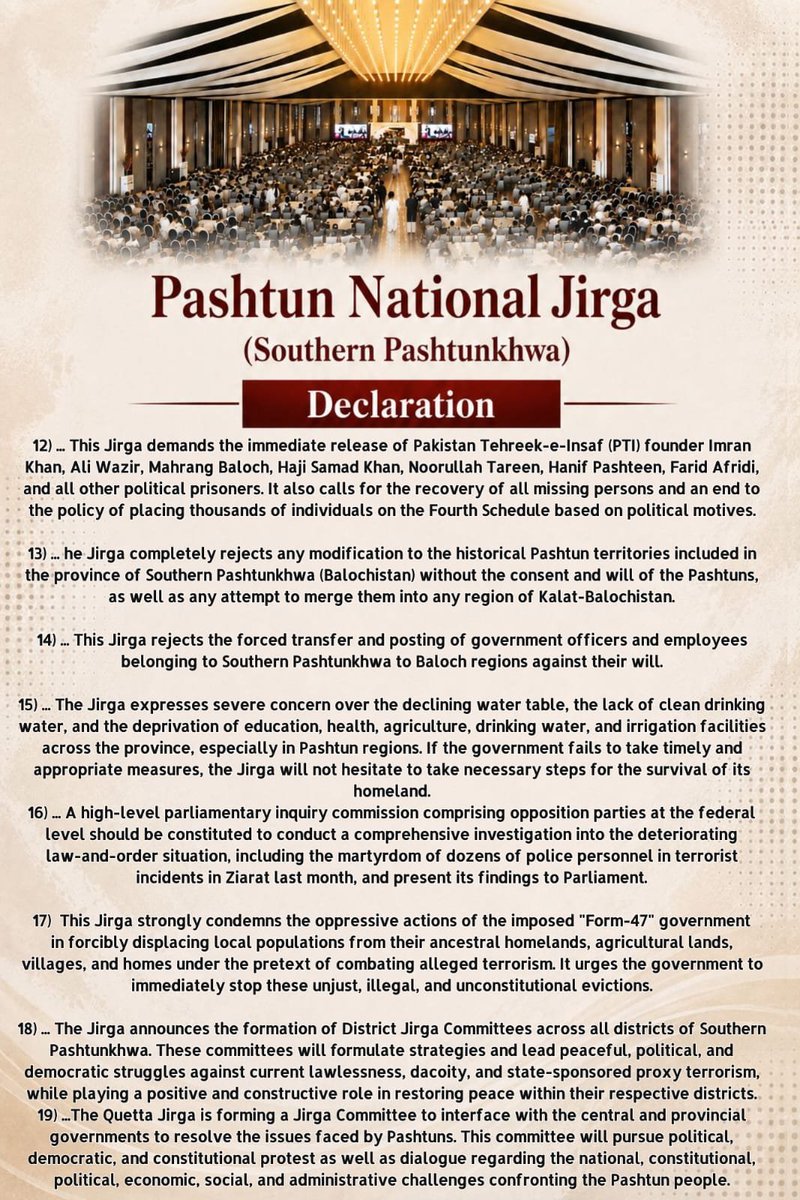MKAchakzaiPKMAP's tweet photo. Pashtun National Jirga (Southern Pashtunkhwa) Declaration https://t.co/Ffgkt0owuq
