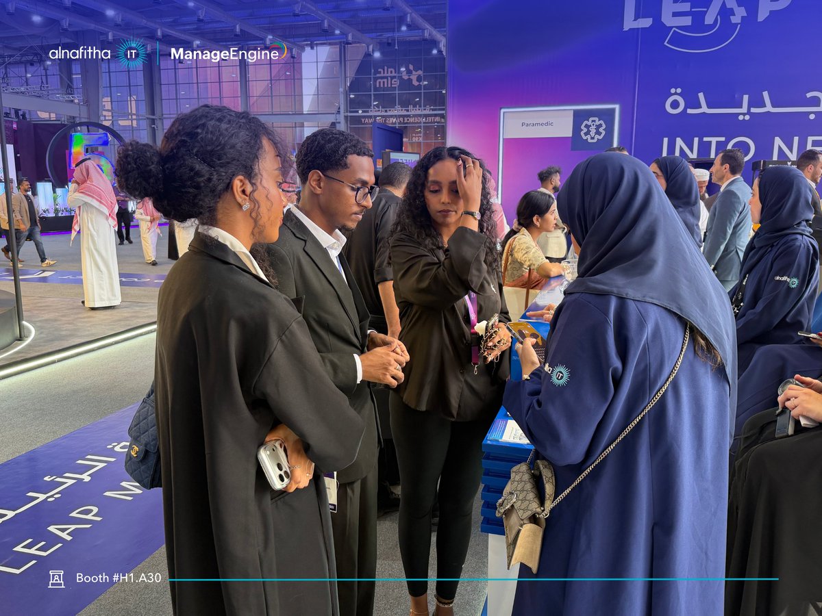 alnafitha_it's tweet photo. Interest kept coming as day three rolled around at the @manageengine booth.
Organizations are moving toward unified management, making a single-platform approach the focus of our booth.
Feel free to drop by
📍 Hall 1, Booth A30
#LEAP2026 #AlnafithaIT #ManageEngine https://t.co/9bOW535JQ6