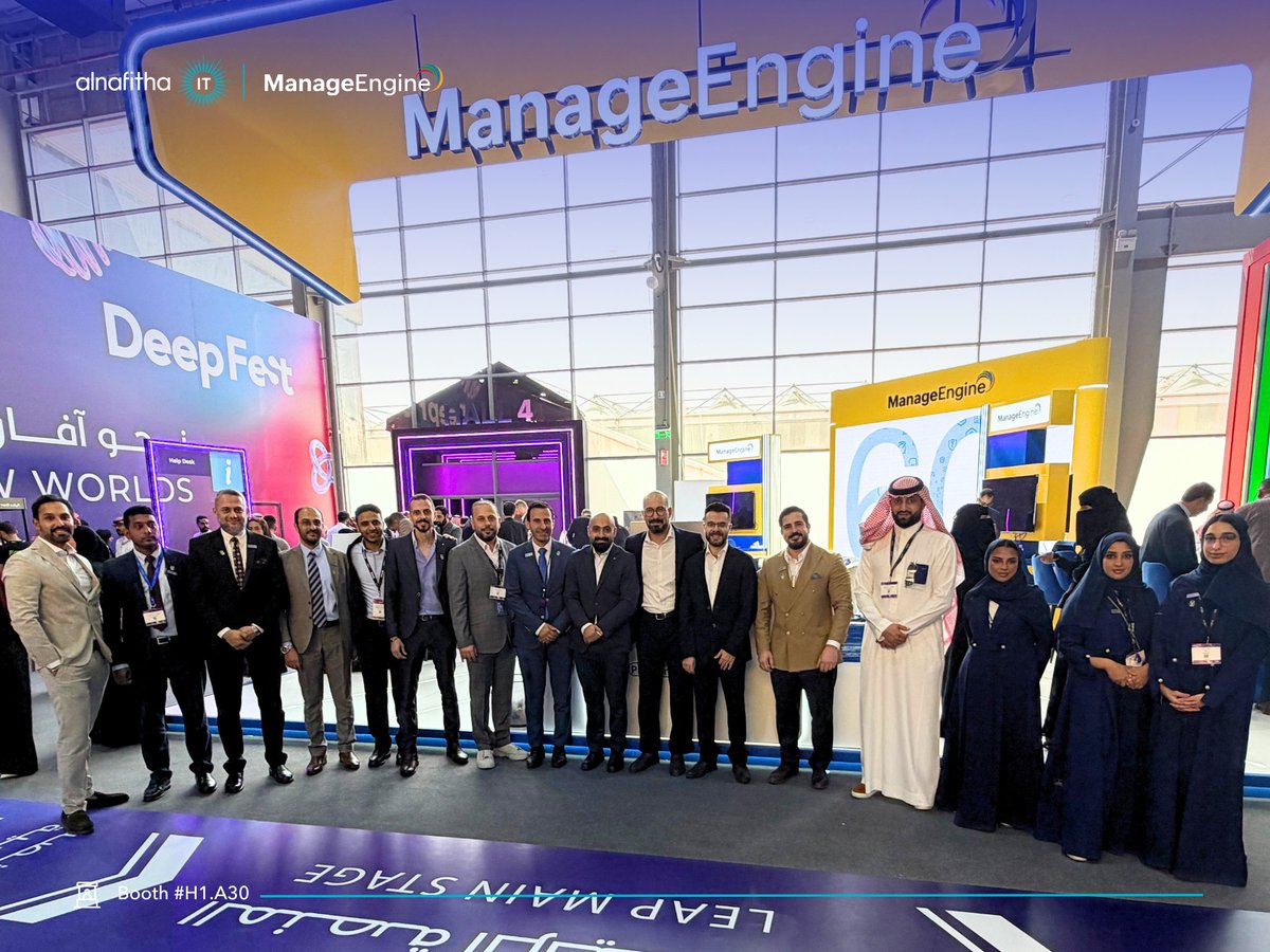 alnafitha_it's tweet photo. Interest kept coming as day three rolled around at the @manageengine booth.
Organizations are moving toward unified management, making a single-platform approach the focus of our booth.
Feel free to drop by
📍 Hall 1, Booth A30
#LEAP2026 #AlnafithaIT #ManageEngine https://t.co/9bOW535JQ6