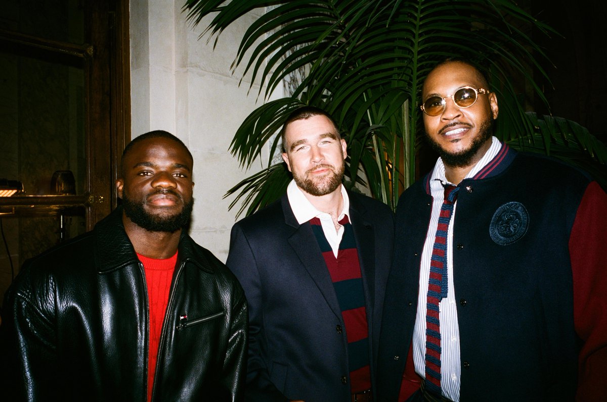 TommyHilfiger's tweet photo. BTS moments with Travis and friends at The Plaza 

@tkelce 
#gigihadid 
@officialBLISSOO
@peggygoudj
@carmeloanthony 
@FTiafoe https://t.co/aJp5AXPh3w