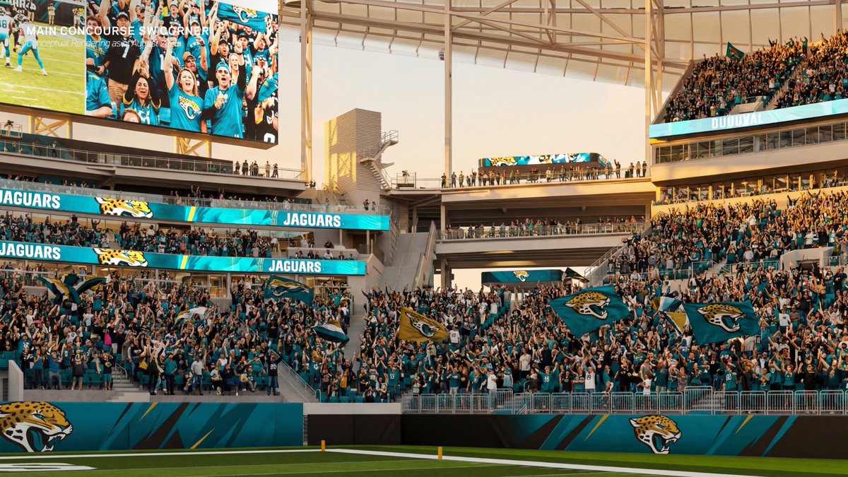 JStCyrTV's tweet photo. Jaguars rolling out some new renderings for the Stadium of the future. https://t.co/xHyqZIqLwE