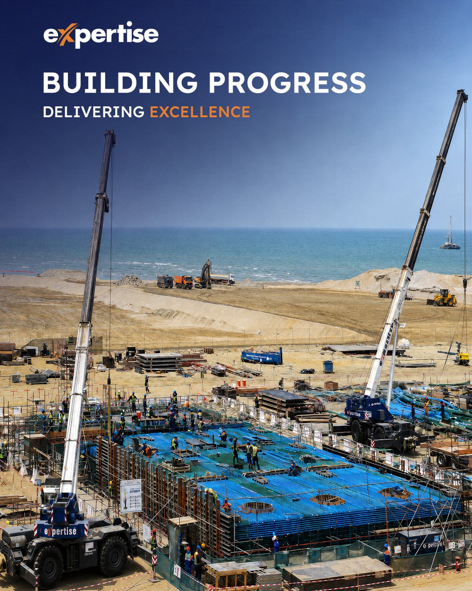 expertindus's tweet photo. Every project follows engineered sequencing, from earthworks and foundation design to structural concrete and finishing works. Site teams execute under verified QA/QC checkpoints, structural integrity testing, and strict HSE compliance at every milestone. https://t.co/Oqiv1zqwhc