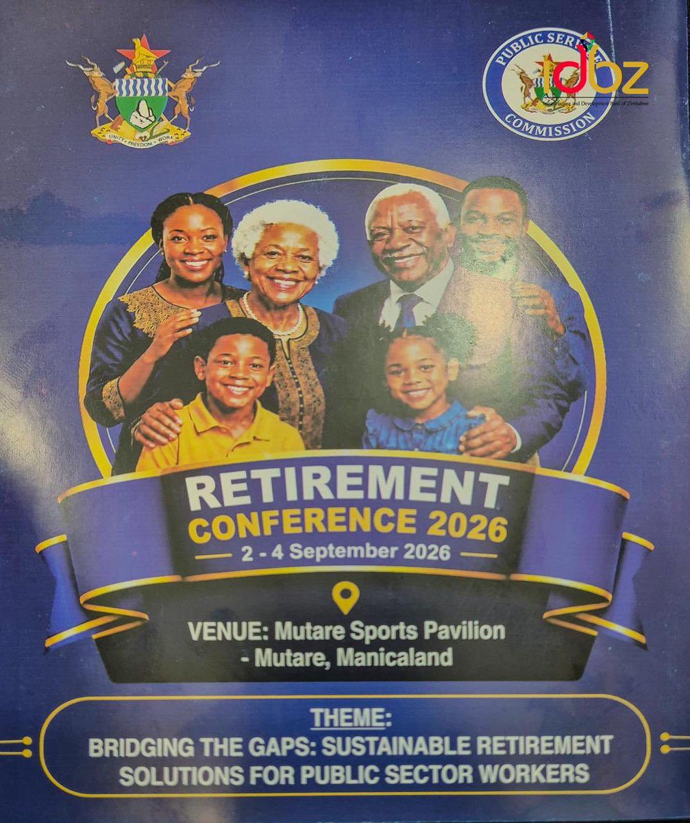 IDBZW's tweet photo. The IDBZ is proud to support the Public Service Commission’s Retirement Conference. Supporting key stakeholders to champion sustainable post-service solutions and secure futures for our public sector workforce. #IDBZ #PublicService #SustainableFutures https://t.co/wyUFSiVPmL